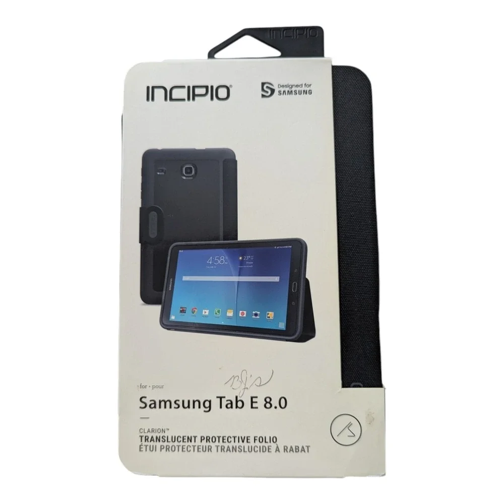 F2. Incipio Clarion Translucent Folio Case For Samsung Tab E 8.0 Black